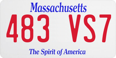 MA license plate 483VS7