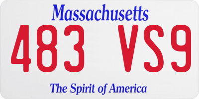 MA license plate 483VS9