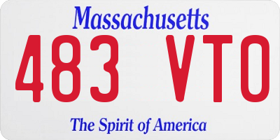 MA license plate 483VT0