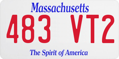 MA license plate 483VT2