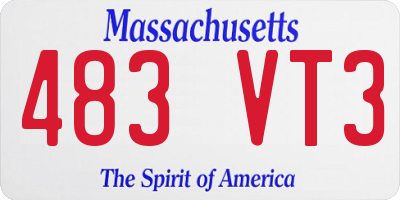 MA license plate 483VT3