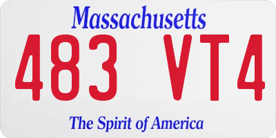 MA license plate 483VT4