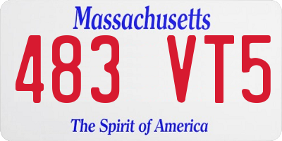 MA license plate 483VT5
