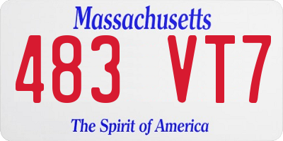 MA license plate 483VT7
