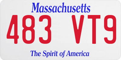 MA license plate 483VT9