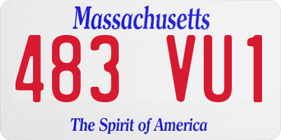 MA license plate 483VU1