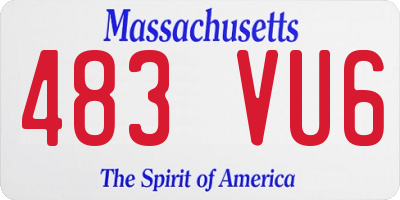 MA license plate 483VU6