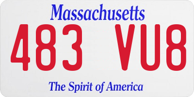 MA license plate 483VU8