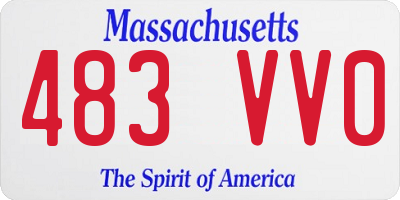 MA license plate 483VV0