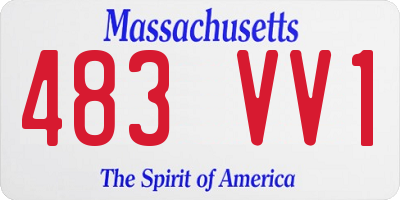 MA license plate 483VV1