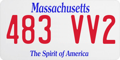 MA license plate 483VV2
