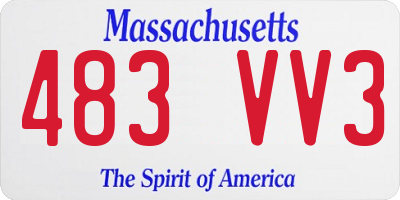 MA license plate 483VV3