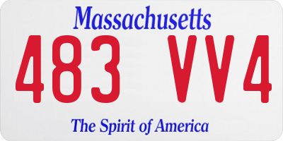 MA license plate 483VV4