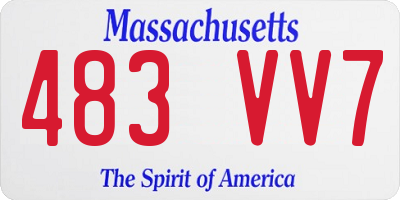 MA license plate 483VV7