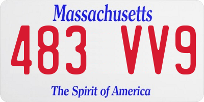 MA license plate 483VV9