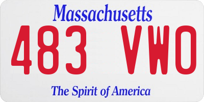 MA license plate 483VW0