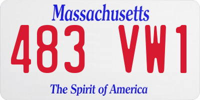 MA license plate 483VW1