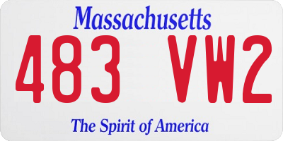 MA license plate 483VW2