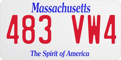 MA license plate 483VW4