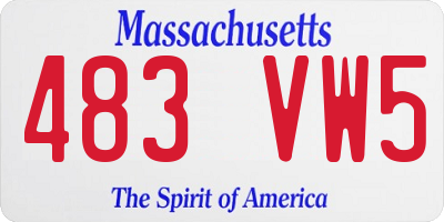MA license plate 483VW5