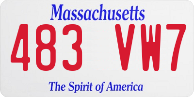 MA license plate 483VW7