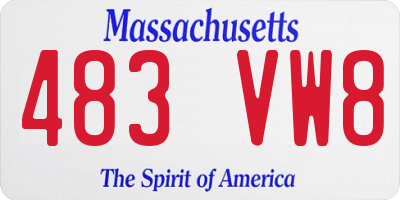MA license plate 483VW8