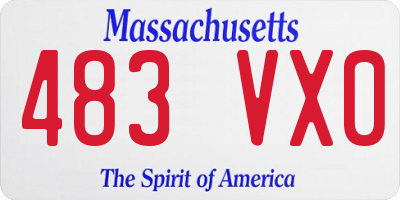 MA license plate 483VX0