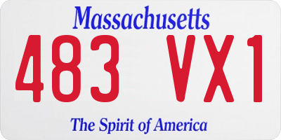 MA license plate 483VX1