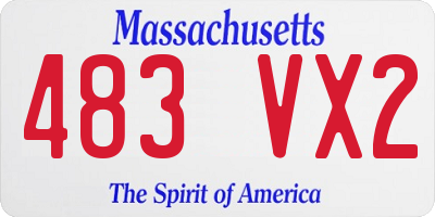 MA license plate 483VX2