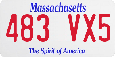 MA license plate 483VX5