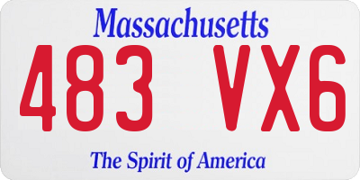 MA license plate 483VX6