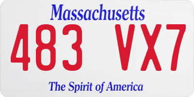 MA license plate 483VX7