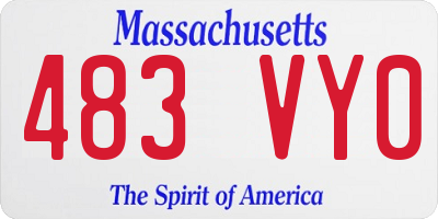 MA license plate 483VY0