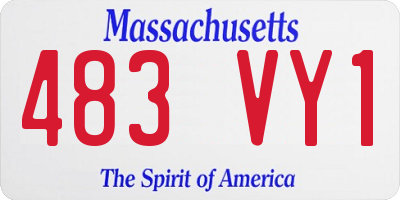 MA license plate 483VY1