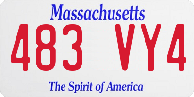 MA license plate 483VY4
