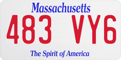 MA license plate 483VY6
