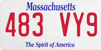 MA license plate 483VY9