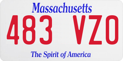 MA license plate 483VZ0