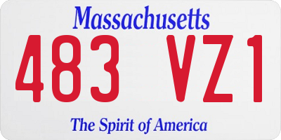 MA license plate 483VZ1