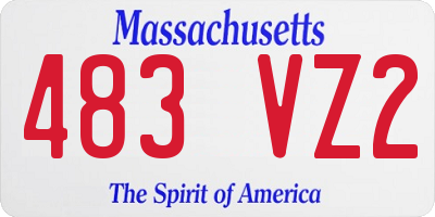 MA license plate 483VZ2
