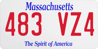 MA license plate 483VZ4