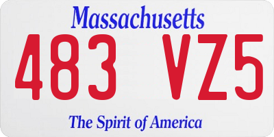 MA license plate 483VZ5