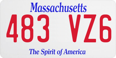 MA license plate 483VZ6