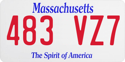MA license plate 483VZ7