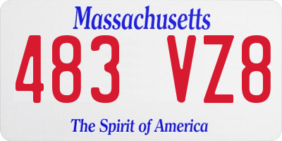 MA license plate 483VZ8