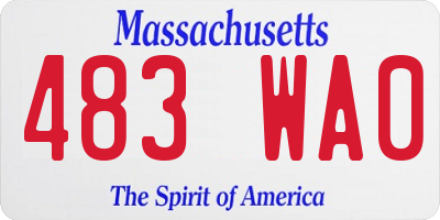 MA license plate 483WA0