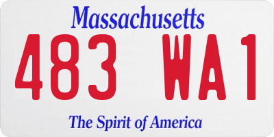 MA license plate 483WA1
