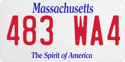 MA license plate 483WA4