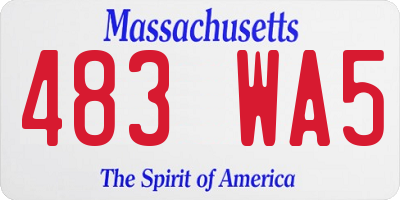 MA license plate 483WA5