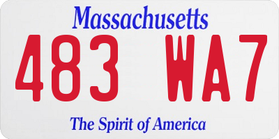 MA license plate 483WA7